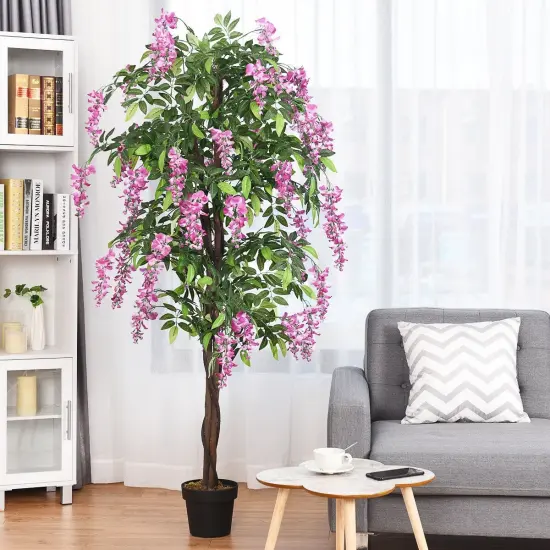 6-Feet Artificial Wistera Silk Indoor-Outdoor Tree {2}