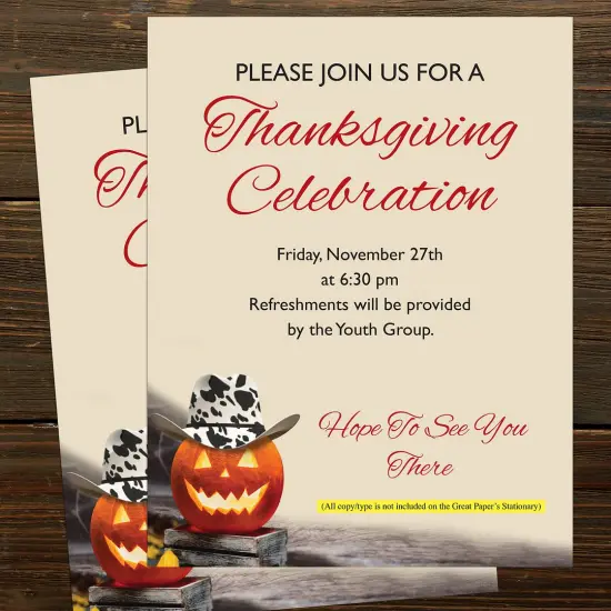 Great Papers! Cowboy Hat Pumpkin Letterhead, for Invitations, Announcements and Personal Messages, Printer Friendly 8.5" x 11", 50 Pack (2023034) {3}