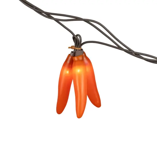 Northlight 36ct Orange Chili Pepper Clusters String Light Set, 7.5ft Brown Wire {7}