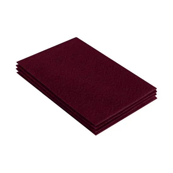 FabricLA Acrylic Felt Sheets for Crafts - Precut 9" X 12" Inches (20 cm X 30 cm) Felt Squares - Use Felt Fabric Craft Sheets for DIY, Hobby, Costume, and Decoration | Burgundy - 4 Pieces {1}