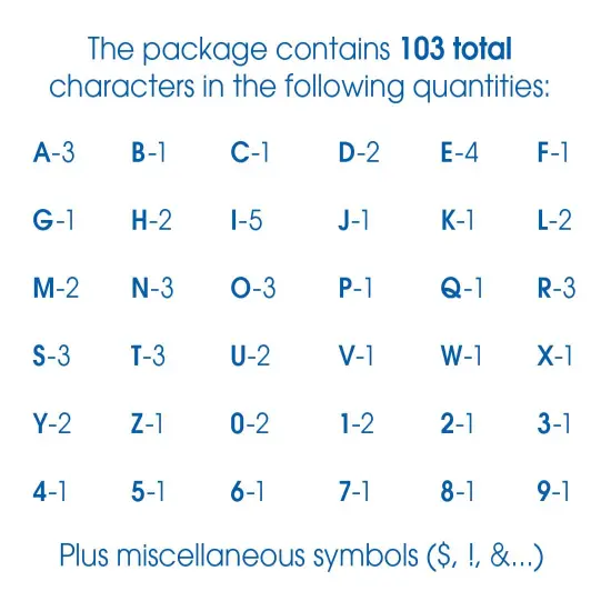 Creative Start Vinyl Self-Adhesive Letters and Numbers, 3", Helvetica Font, Black, 103 count {2}