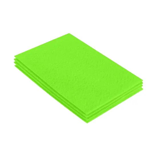 FabricLA Acrylic Felt Sheets for Crafts - Precut 9" X 12" Inches (20 cm X 30 cm) Felt Squares - Use Felt Fabric Craft Sheets for DIY, Costume, and Decoration | Neon Green - 4 Pieces {1}