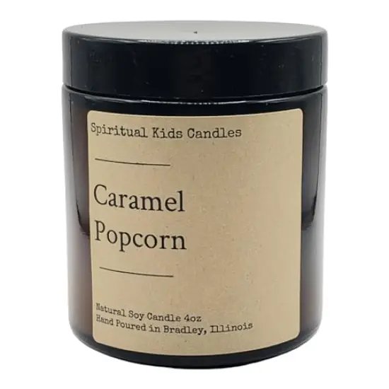 Caramel Popcorn Soy Candle 4oz Hand Poured with All Natural Soy Wax and Fragrant/ Essential Oils! {1}