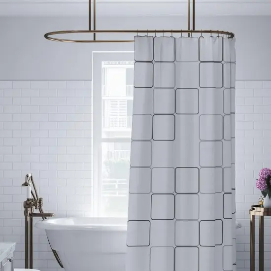 Modern Geometric Water Resistant Polyester Shower Curtain 72 x 72 {1}