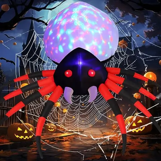 8.5 FT Width Halloween Inflatable Spider Outdoor Decoration with Magic Light, Blow Up Yard Inflatables Holiday Inflatables for Outdoor Yard Garden Lawn Decor {1}