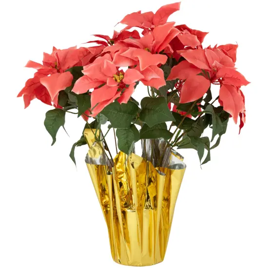 Northlight Artificial Christmas Poinsettia with Wrapped Base - 20" - Pink {1}