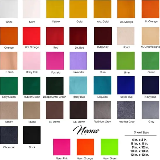 4" x 4" Acrylic Felt Sheets by FabricLA {2}