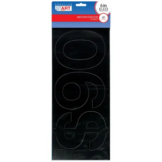 Creative Start Vinyl Self-Adhesive Numbers, 6", Helvetica Font, Black, 41 count {1}
