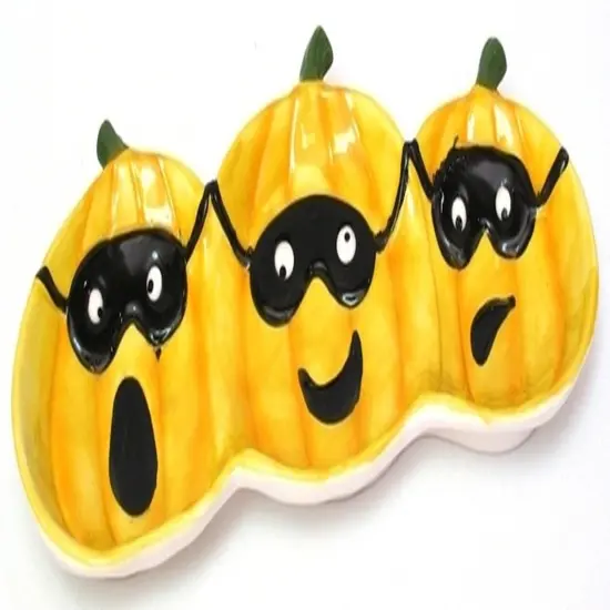Halloween Party Supplies - Elegant Ceramic Pumpkin Plate {1}