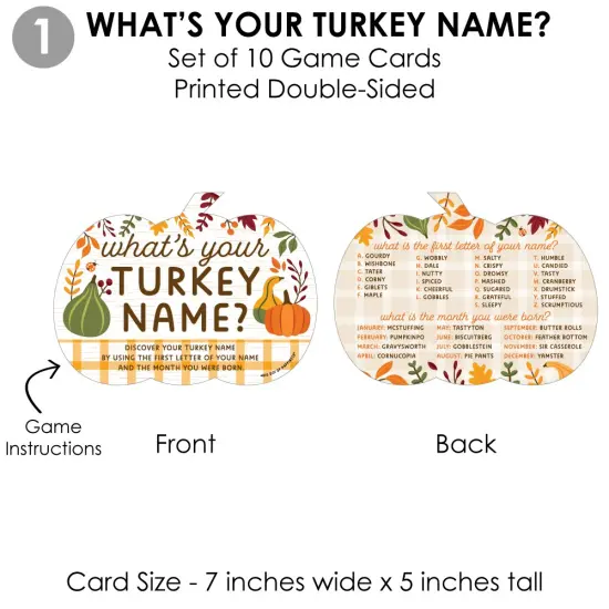 Big Dot of Happiness Fall Friends Thanksgiving - 4 Friendsgiving Party Games - 10 Cards Each - Gamerific Bundle {6}