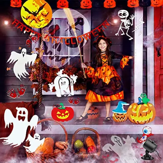 Brighter Halloween Decorations Projector Lights and Christmas Projector Outdoor 2023 Upgrade, 17 HD Effects (3D Ocean Wave & Patterns), 9 Holiday Projector Home Party Light Show {5}