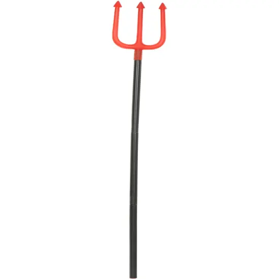 50" Red Black Demon Devil Costume Accessory Plastic Long Pitch Fork {1}