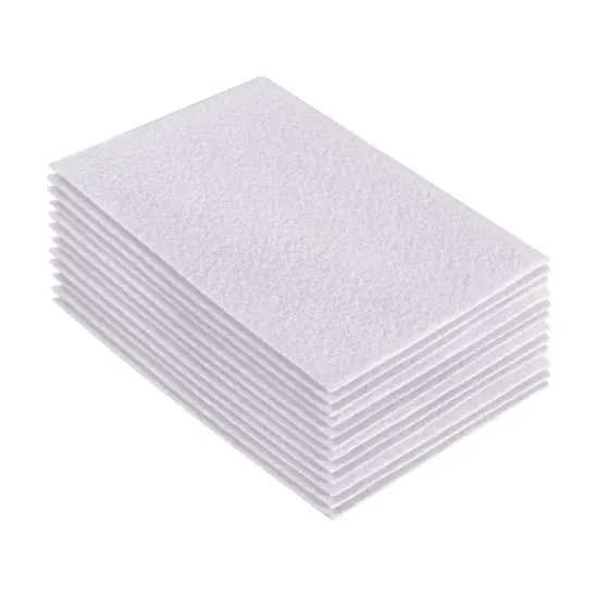 FabricLA Acrylic Felt Sheets for Crafts - Precut 9" X 12" Inches (20 cm X 30 cm) Felt Squares - Use Felt Fabric Craft Sheets for DIY, Costume, and Decoration | White - 12 Pieces {1}