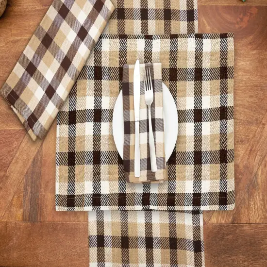 Dunmore Plaid Cocoa Thanksgiving 100% Cotton Table Runner 13" x 72" {3}