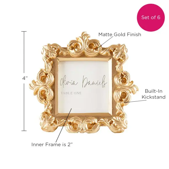Royale Gold Baroque Place Card/Photo Holder (Set of 6) {6}