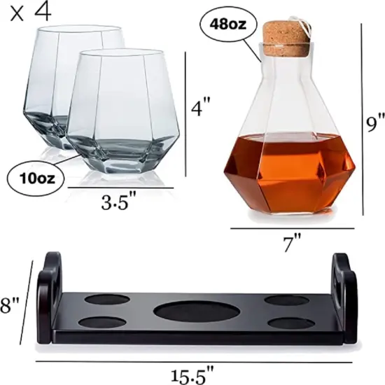 6-Piece Italian Crafted Glass Decanter and Whisky Glasses Set {6}