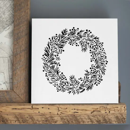 Holiday Wreath Embossing 12 x 12 Stencil | FS122 by Designer Stencils | Floral Stencils | Reusable Stencils for Painting on Wood, Wall, Tile, Canvas, Paper, Fabric, Furniture, Floor | Stencil for Home Makeover {4}