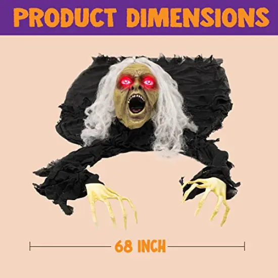 Halloween Outdoor Decoration Grounderbreaker with Sound Effect, Scary Halloween Props Décor Best Halloween Decorations, Haunted House Outdoor, Lawn, Yard Decor {5}