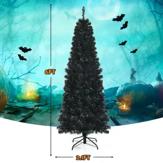 Pre-lit Christmas Halloween Tree with PVC Branch Tips and Warm White Lights {2}