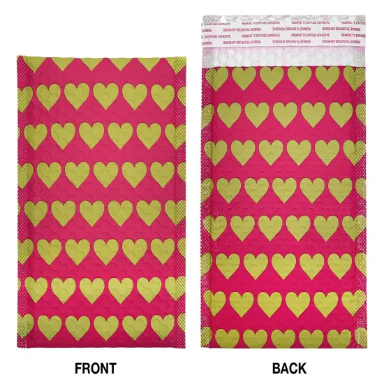 Great Papers! Mailer, Bubble, Pink with Gold Hearts, Poly Tear and Moisture Resistant, 6" x 9", 25 count {1}