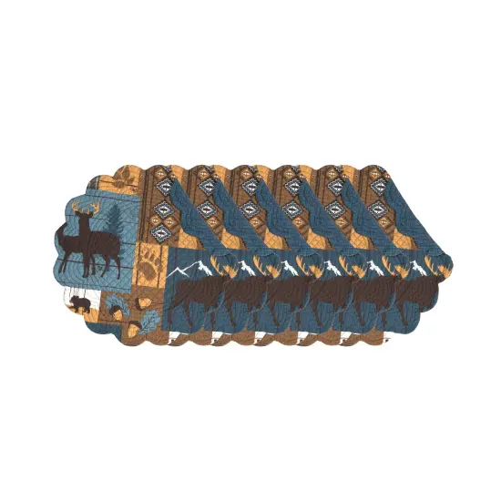 Timber Trails Sky Round Thanksgiving Placemats Set of 6, 17" {3}