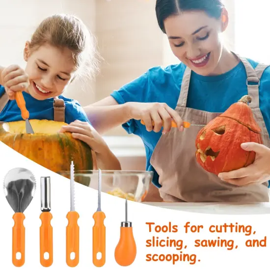 Halloween Pumpkin Carving Kit | Stainless Steel Decorative Tools for Sculpting and Cutting {2}
