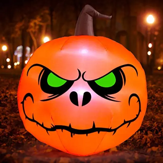 Sizonjoy 4 Ft Halloween Blow up Inflatable Pumpkin Decoration-Lighted Halloween Inflatables for Home Yard Garden Indoor and Outdoor Halloween Decoration Outdoor {4}