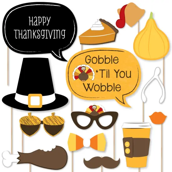 Big Dot of Happiness Give Thanks - Thanksgiving Party Photo Booth Props Kit - 20 Count {1}