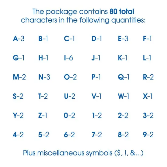 Creative Start Vinyl Self-Adhesive Letters and Numbers, 3", Block Font, Black, 80 count {2}