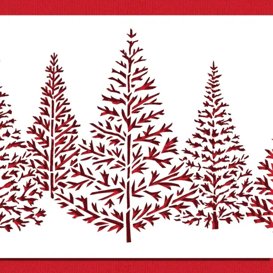 Pine Tree Cake Stencil Side | C1085 by Designer Stencils | Cake Decorating Tools | Baking Stencils for Royal Icing, Airbrush, Dusting Powder | Reusable Plastic Food Grade Stencil | Easy to Use {3}