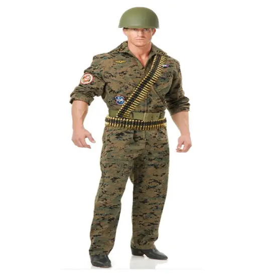 Adult Men's Top Gun Digital Camouflage Seal Team Six Jumpsuit Costume {1}