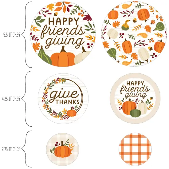 Big Dot of Happiness Fall Friends Thanksgiving - Friendsgiving Party Giant Circle Confetti - Party Decorations - Large Confetti 27 Count {3}