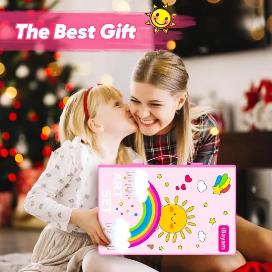 149 Pieces Drawing Kit Painting Art Set Art Kits Gifts Box, Arts and Crafts for Kids Girls Boys, with Coloring Book, Crayons, Pastels, Pencils, Watercolor Pens (Pink) {3}