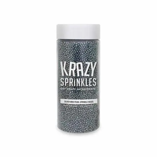 Krazy Sprinkles - Dark Silver Pearl (1/2 Cup, 1x Jar) for Cakes, Ice Cream & Cookies {2}