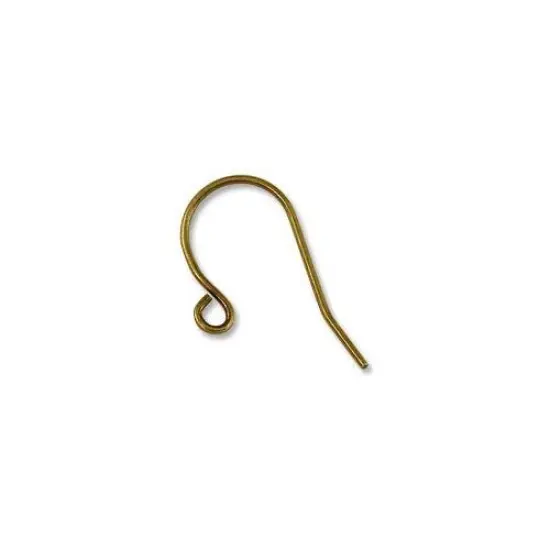 JewelrySupply Shepherds Hook DIY Earring Wires Antique Brass Plated (Package of 10) {2}