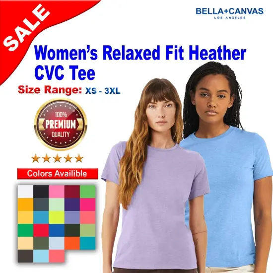 BELLA + CANVAS&reg; Women&rsquo;s Relaxed Fit Short Sleeve Heather CVC Tee Heather sunset {2}