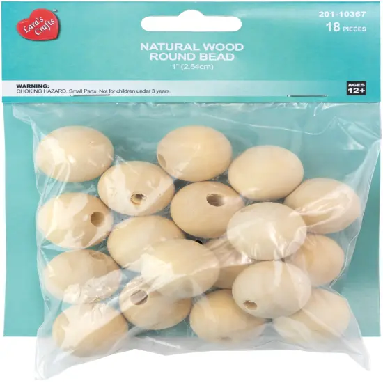 CousinDIY Wood Beads Value Pack 18/Pkg-25.4mm {1}