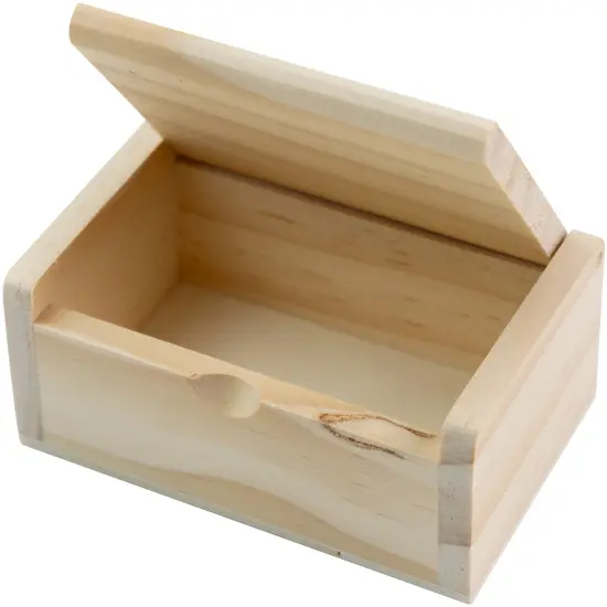 CousinDIY Unfinished Wood Box With Wood Hinge-Small {3}