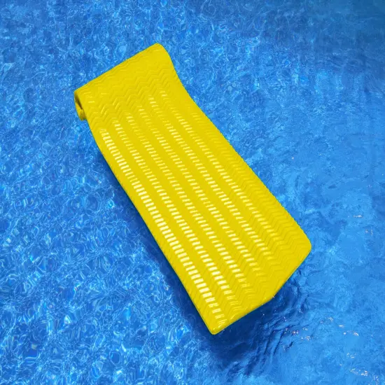 Swim Central Floating Rippled Swimming Pool Mattress Raft - 74" - Yellow {4}