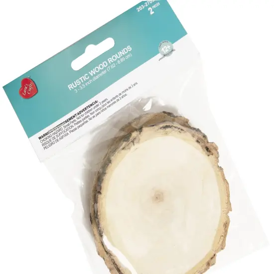 CousinDIY Rustic Wood Rounds 2/Pkg-Natural 3-3.5" {3}