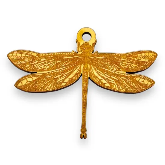 Ornament - Dragonfly - Raw Wood 4x3in {1}
