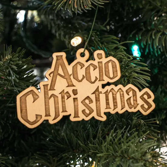 Ornament - Accio Christmas - Raw Wood 2x4in {2}