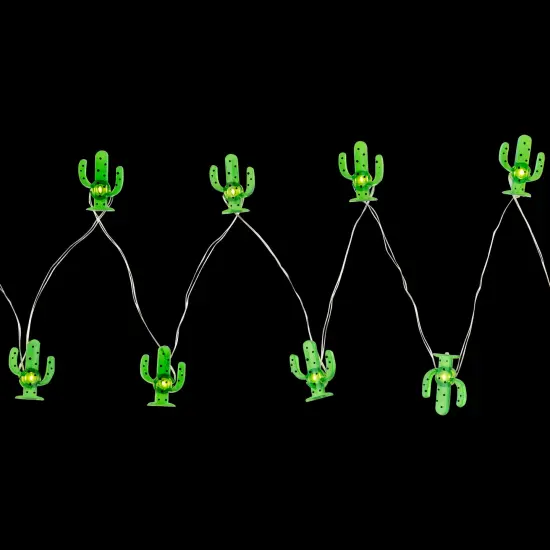 Northlight LED Cactus Fairy Lights - Warm White - 2.75' Silver Wire - 10ct Green {4}