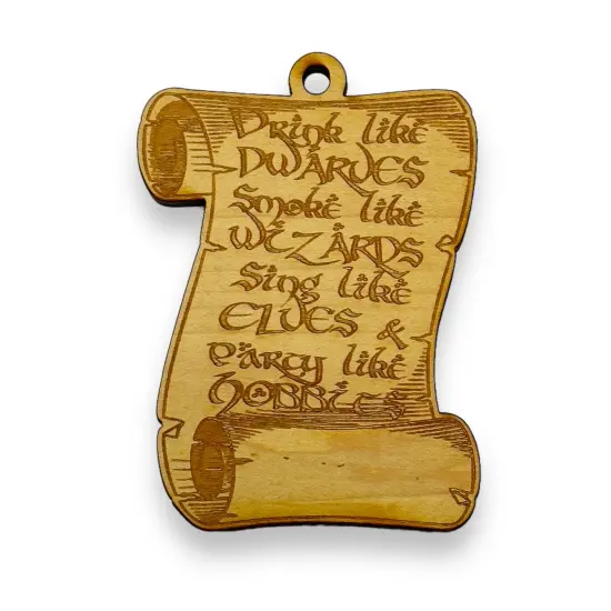 Ornament - Fantasy Rules - Raw Wood 3x3in {1}