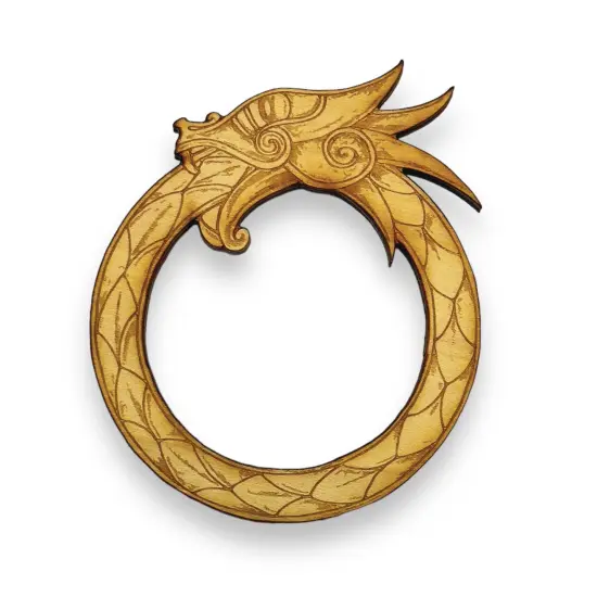 Ornament - Celtic Dragon - Raw Wood 3x4in {1}