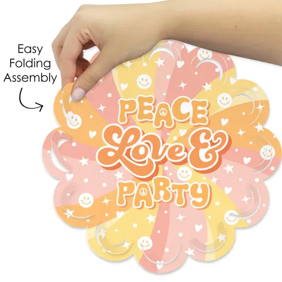 Big Dot of Happiness Stay Groovy - Boho Hippie Party Round Table Decorations - Paper Chargers - Place Setting For 12 {5}