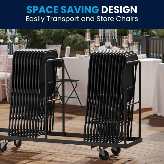 Hercules Series Plastic Folding Chair - Black - 10 Pack 650LB Weight Capacity Comfortable Event Chair-Lightweight Folding Chair {4}