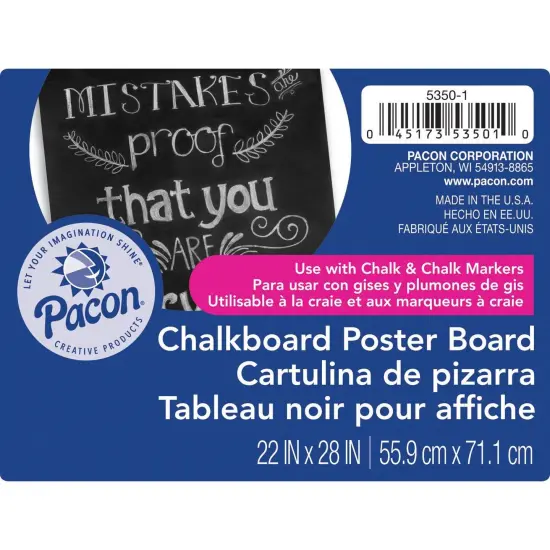 Premium Chalkboard Poster Board, Black, 22" x 28", 25 Sheets {1}