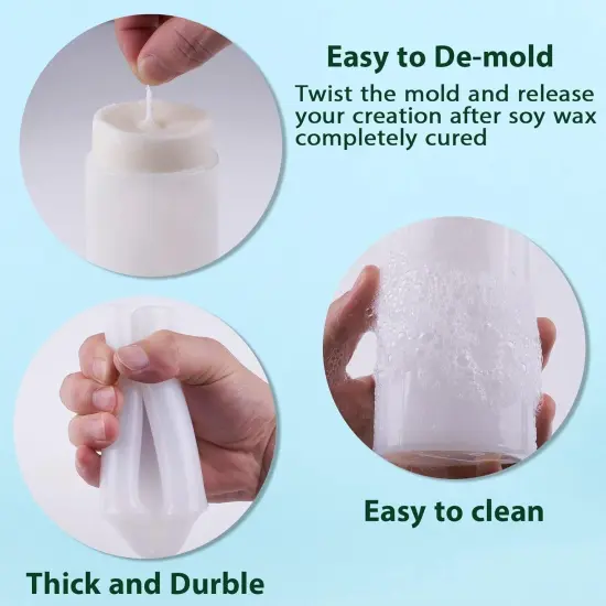 Silicone Molds for Candle Making, 4In & 3.5In & 2.5In & 2In Cylinder Silicone Candle Mold Pillar Epoxy Resin Casting Molds for Wax Candle Making (4 Sizes) {5}