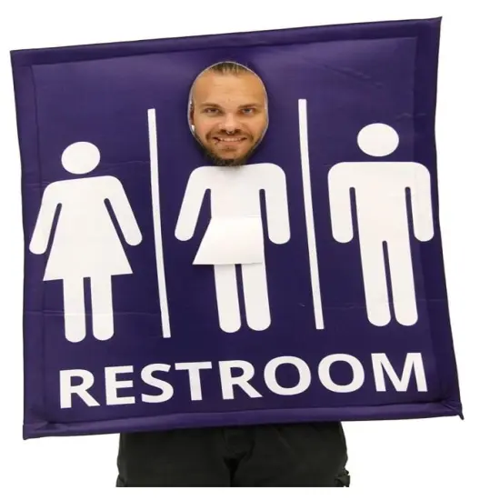 Transgender Bathroom Sign Adult Costume {1}